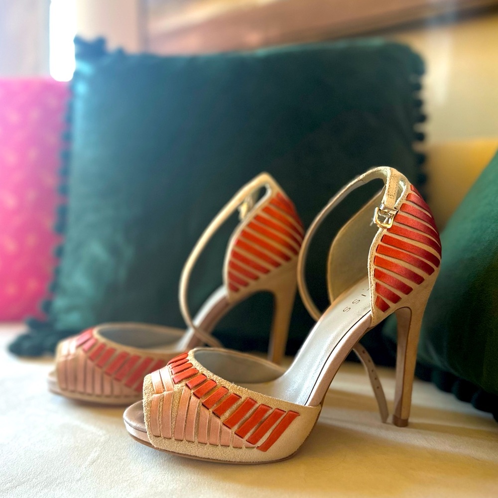 Reiss Stunning Suede Peep-Toe Stilettos